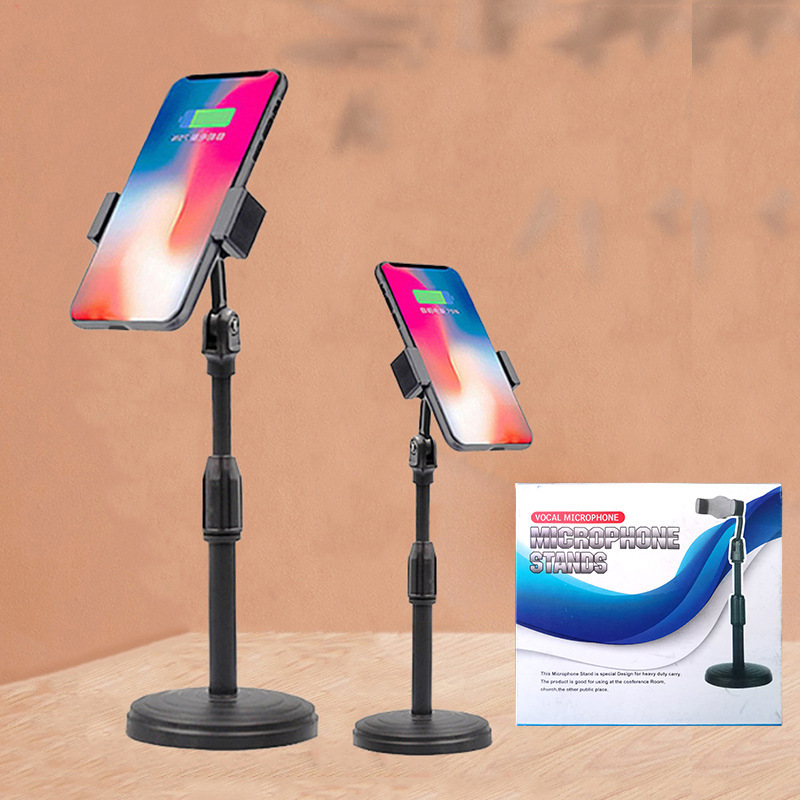 Desktop Phone Stand with a Circular Base, Extendable Lazy Stand for Video Recording, Online Classes, and Live Streaming