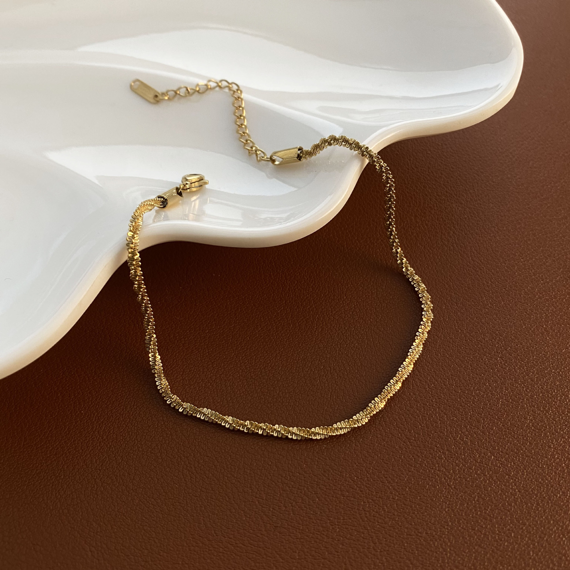 Sparkling titanium steel is not easy to fade new anklet light luxury cold style fashion personality niche popular bracelet