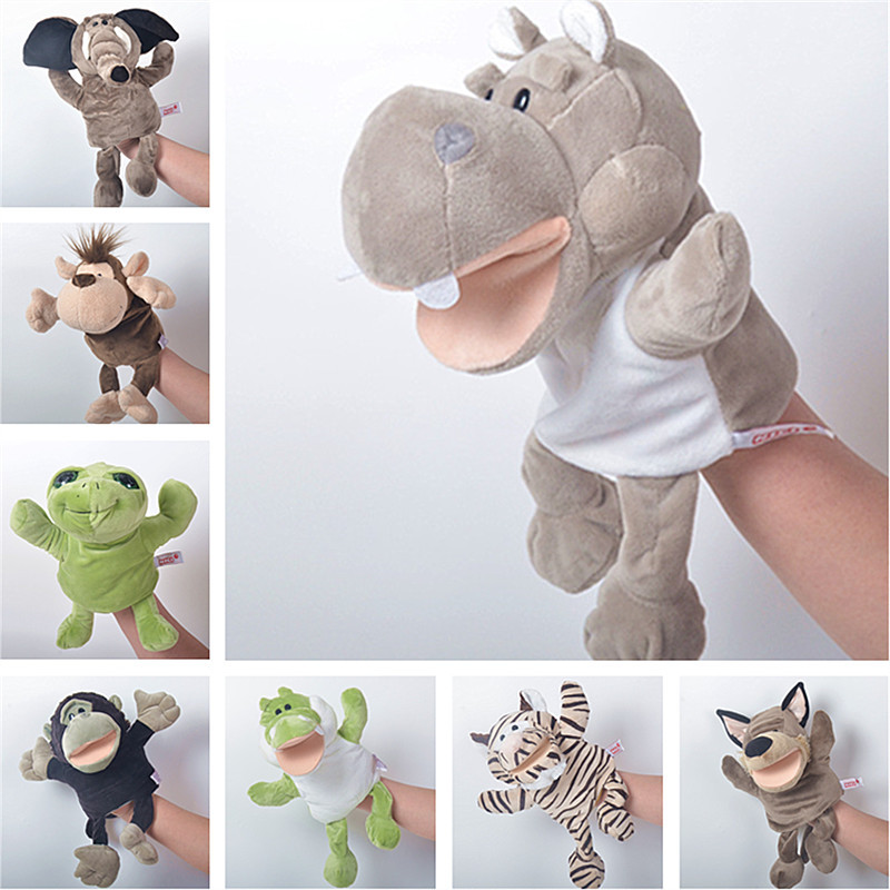 Ventriloquism Animal Hand Puppet Plush Toy Family Interactive Gloves Kindergarten Storytelling Can Open Mouth Doll Rag Doll