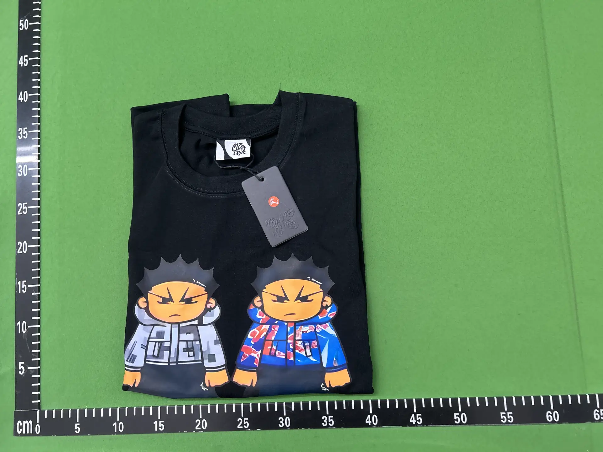 Black T-shirt with cartoon print