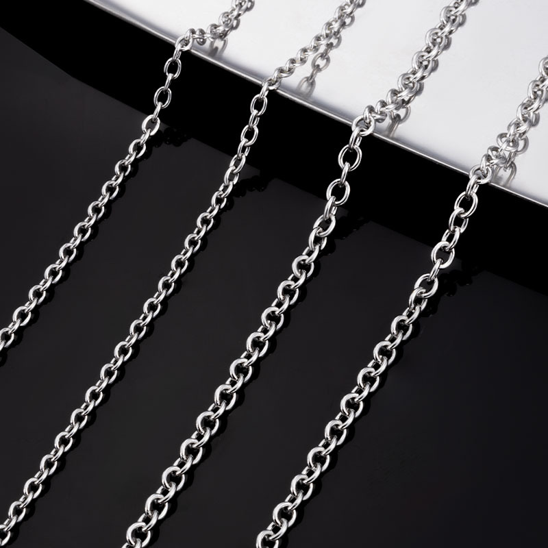 Welded O-shaped cross chain stainless steel chain jewelry diy necklace bracelet tassel closed chain does not drop dispersion chain