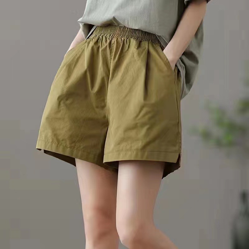 High waist slim thin shorts women's summer loose casual slim breathable wide leg shorts overalls casual pants wholesale