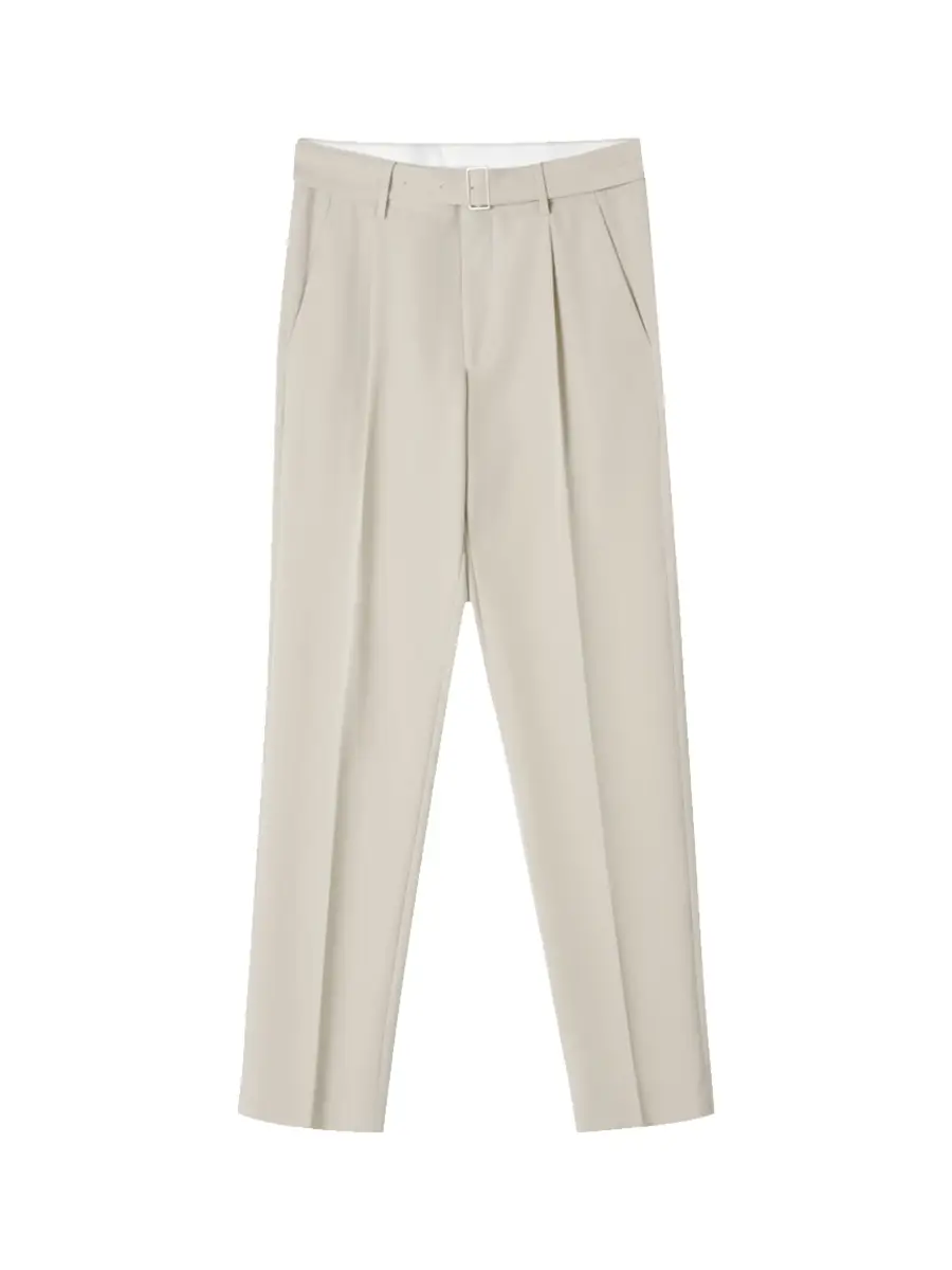 Osens Men's Clothing Drape Twill Fashion Material Belt Decoration Comfort and Casual Pants Spring and Summer