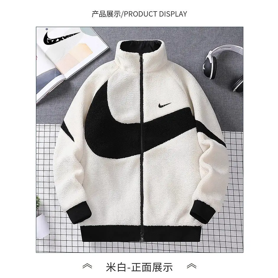 Reversible wear lambswool cotton jacket men tide warm couple cotton jacket top coat women