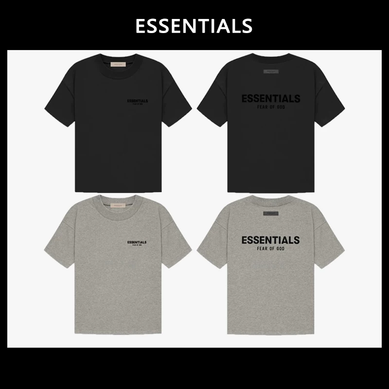 Ningbo Original Factory】Fog Kimi Essentials Short-Sleeved Women's Loose-Fitting Couple's New Double-Stitched Short-Sleeved T-Shirt for Men