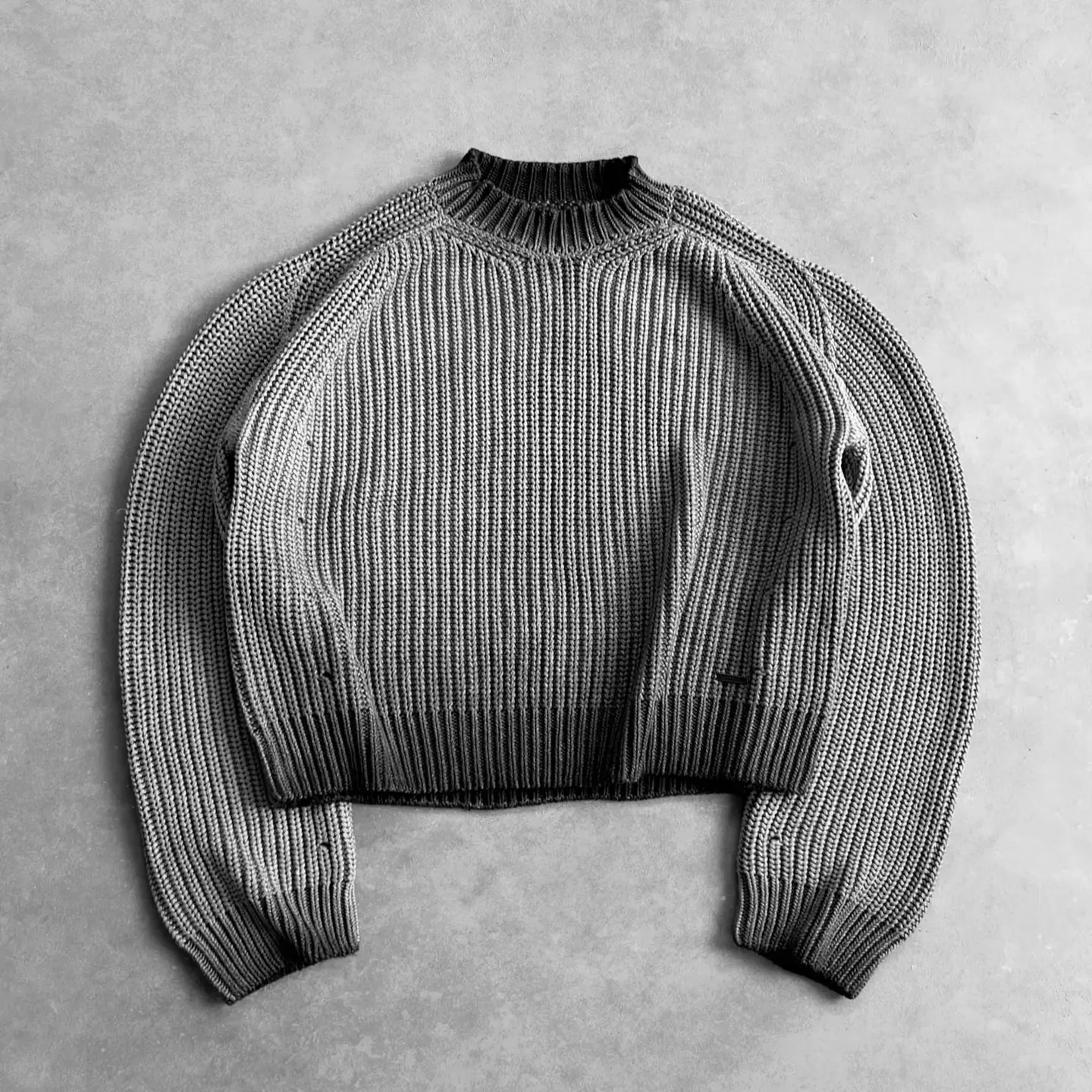 Cross-border American retro round neck sweater men and women reaven high street tide loose fall and winter knit sweater pullovers