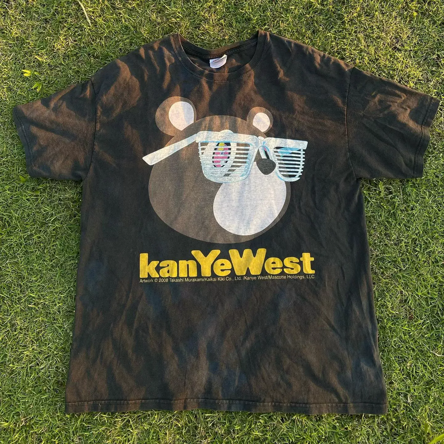 Internet Celebrity Super Popular T-Shirt Hong Kong Style Retro Glasses Bear Trendy T-Shirt Oversize Loose Lazy Style Couple Short Sleeve