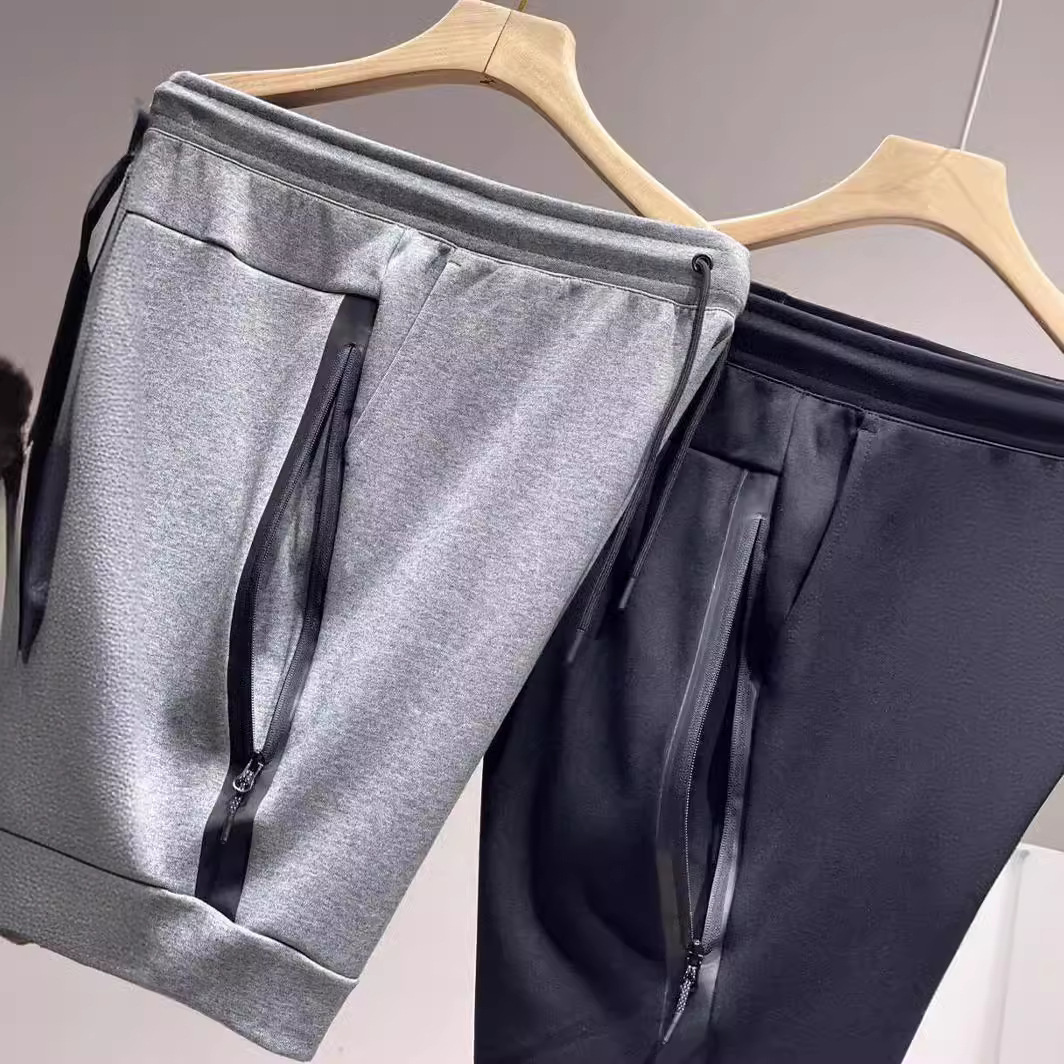 Summer New Men's Two-color Cotton Fabric Casual Sports Slant Zipper 161 Shorts