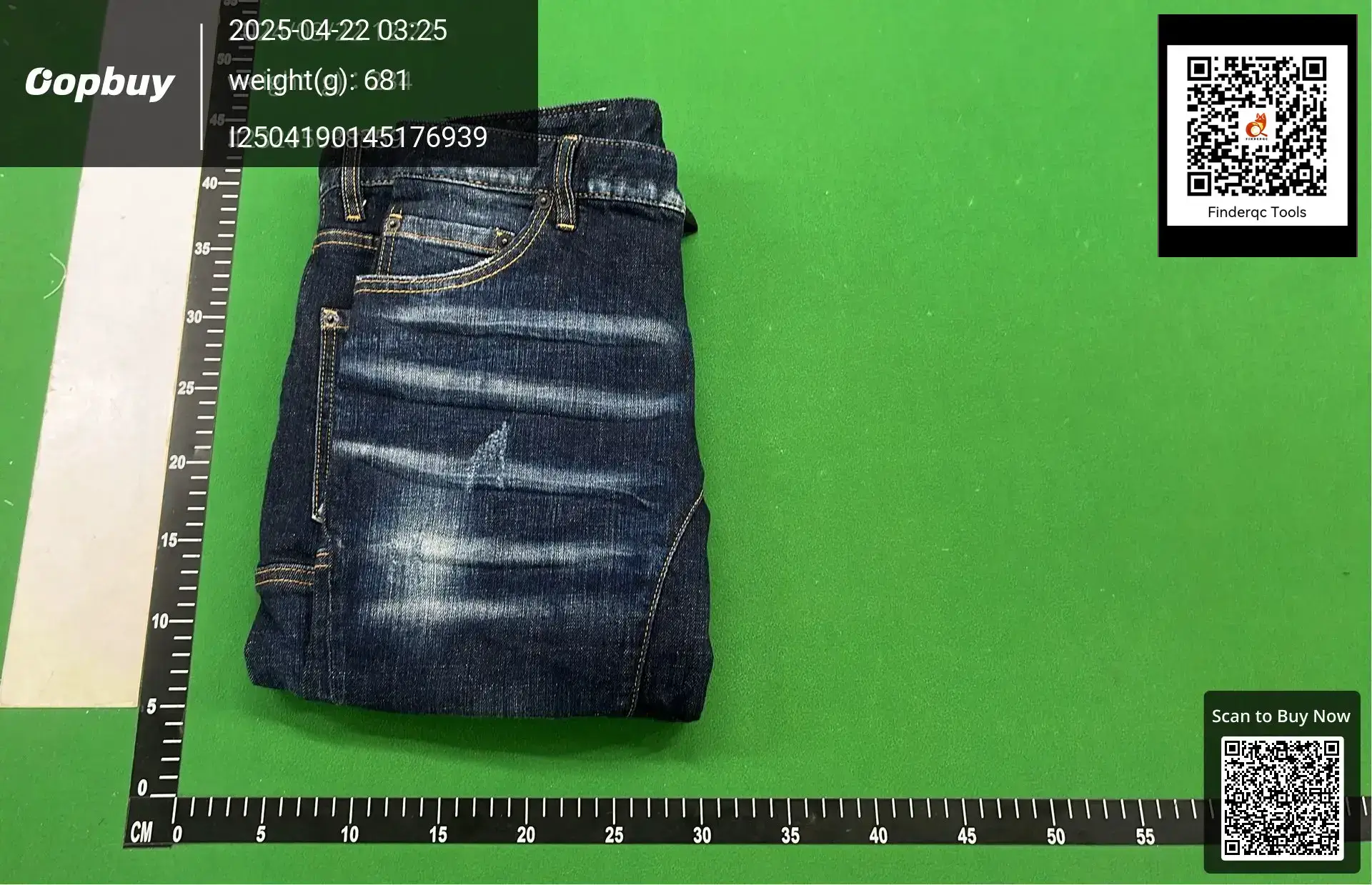 A202 Stitching Simple Classic Men's Denim Pants Dquadratic White Small Straight Leg Jeans Cross-border Tide