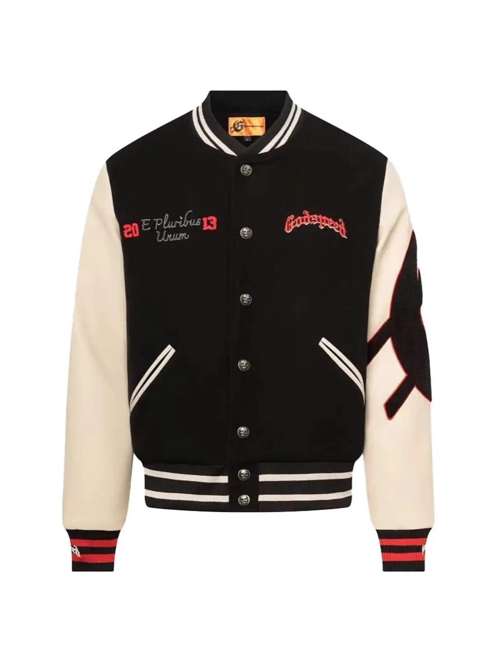 Trendy Godspeed skeleton embroidered baseball jacket, European and American INS loose casual jacket, top for autumn and winter