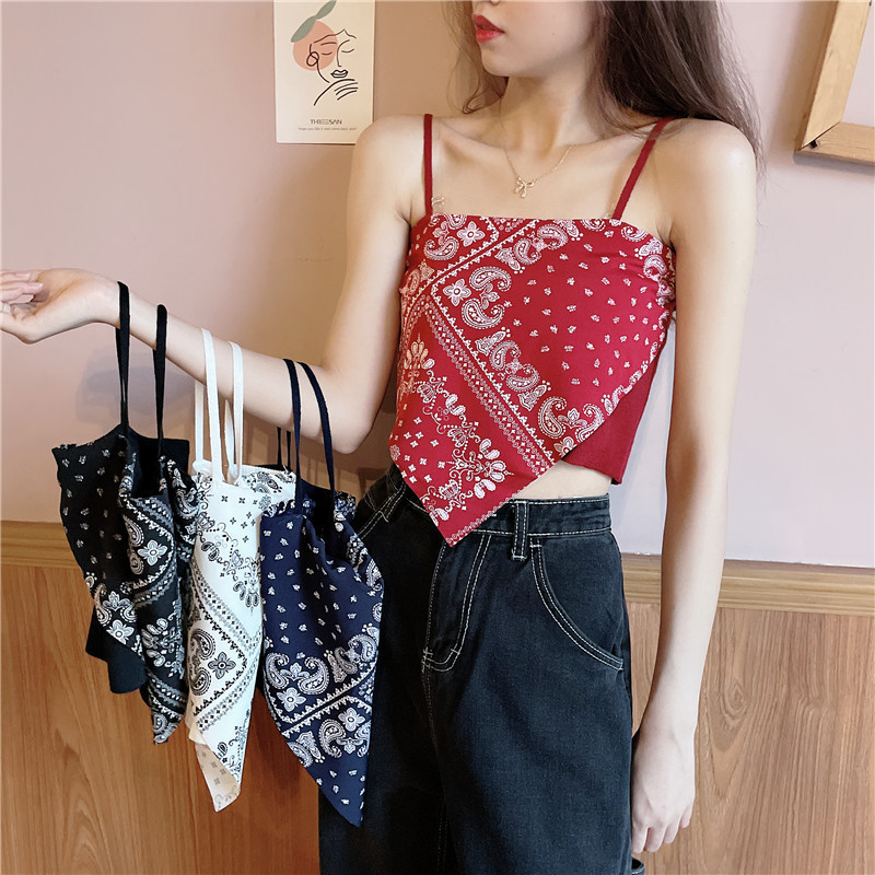 Tight Short Cropped Irregular Strap Top Women's Summer Korean Style Internet Popular Beautiful Back Design Niche Vest Trendy