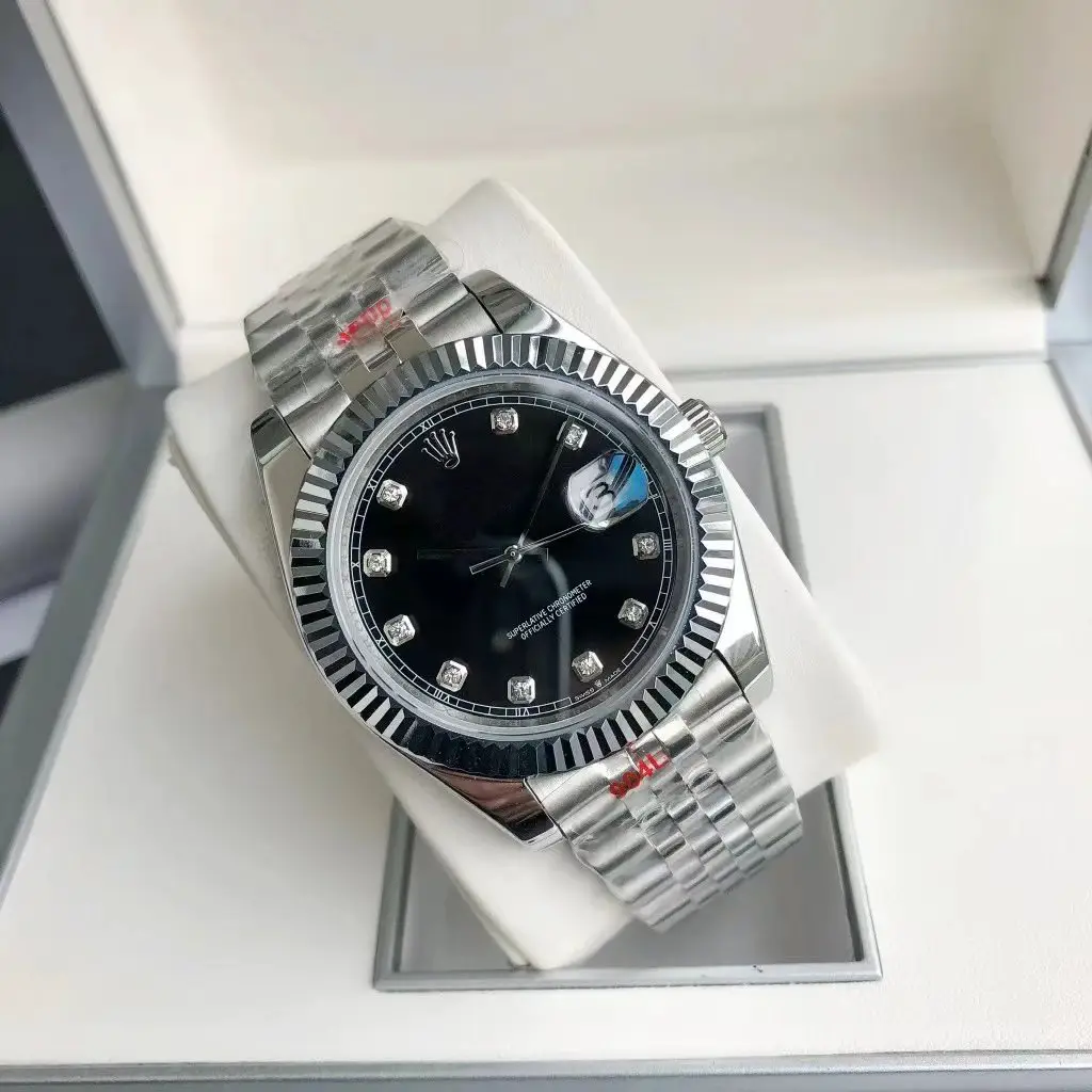 41mm Log Imitation Mechanical Running Second Movement Fully Automatic Solid Steel Belt Men's Watch Waterproof Luminous Watch Wholesa