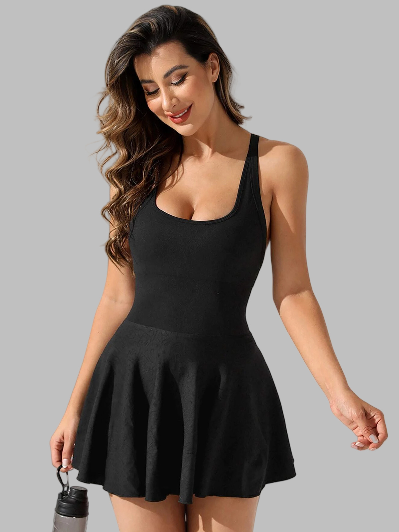 Cross-border Sexy Beautiful Back Golf Tennis Skirt Jumpsuit Running Sports Anti-exposure Yoga Wear Fitness Short Skirt for Women
