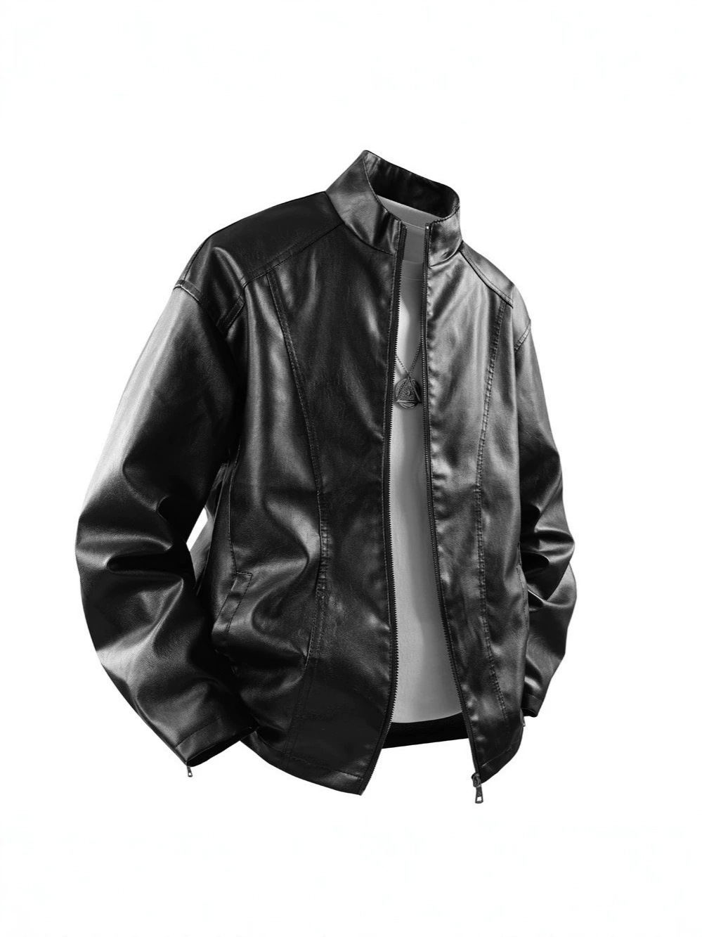 New Cross-Border Casual Men's Leather Jacket, Loose-Fitting Leather Jacket, Men's Foreign Trade Motorcycle Leather Jacket
