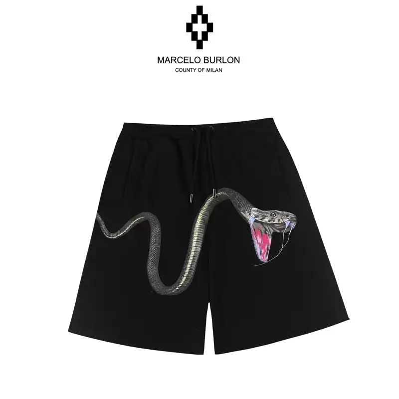 Authentic Marcelo Burlon Mb Snake Wings shorts Print Pattern Trendy Men and Women