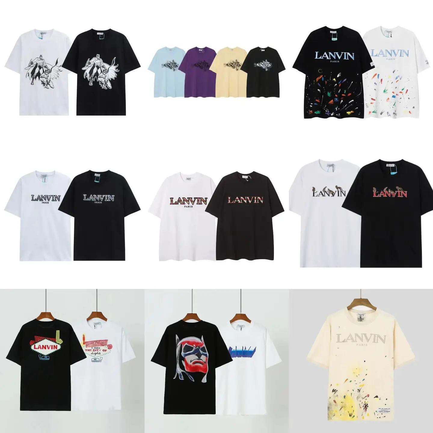 European and American cross-border Gallery Depot collaboration LF classic embroidered print splashed ink couple short sleeved T-shirt trend