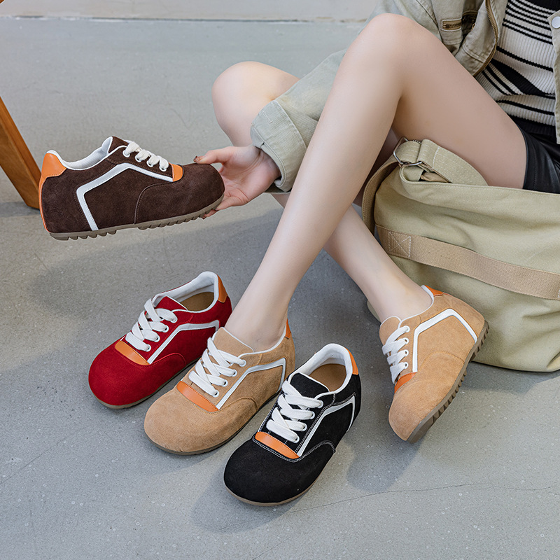Thick-Soled Invisible Height-Increasing German Training Shoes for Women, 2026 Spring New Style Women's Single Shoes, 6cm Pure Color Fashion Casual Shoes, Versatile