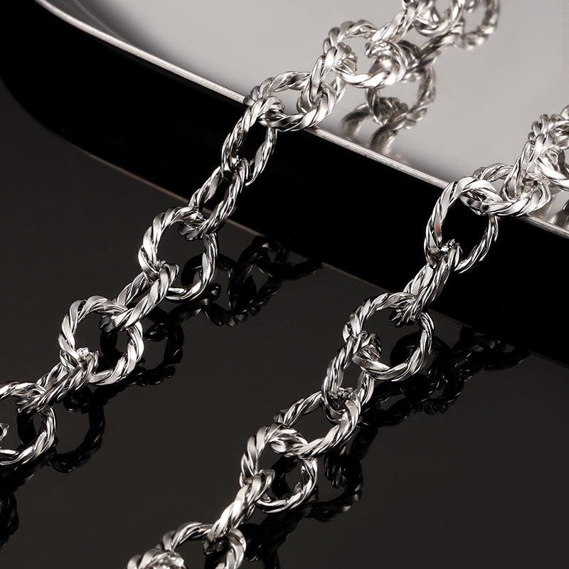 stainless steel double woven twist chain cross chain diy necklace bracelet accessories chain hip hop trendy chain loose chain
