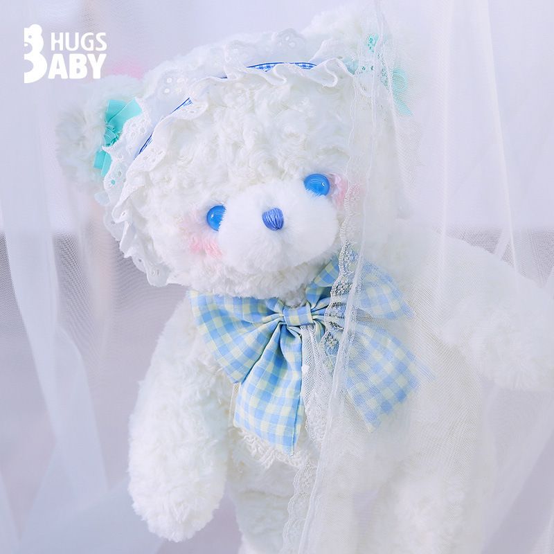 Cuddle Baby Genuine Lolita Rabbit Doll Ribbon Bow Knot Bear Plush Toy Animal Rag Doll Gift