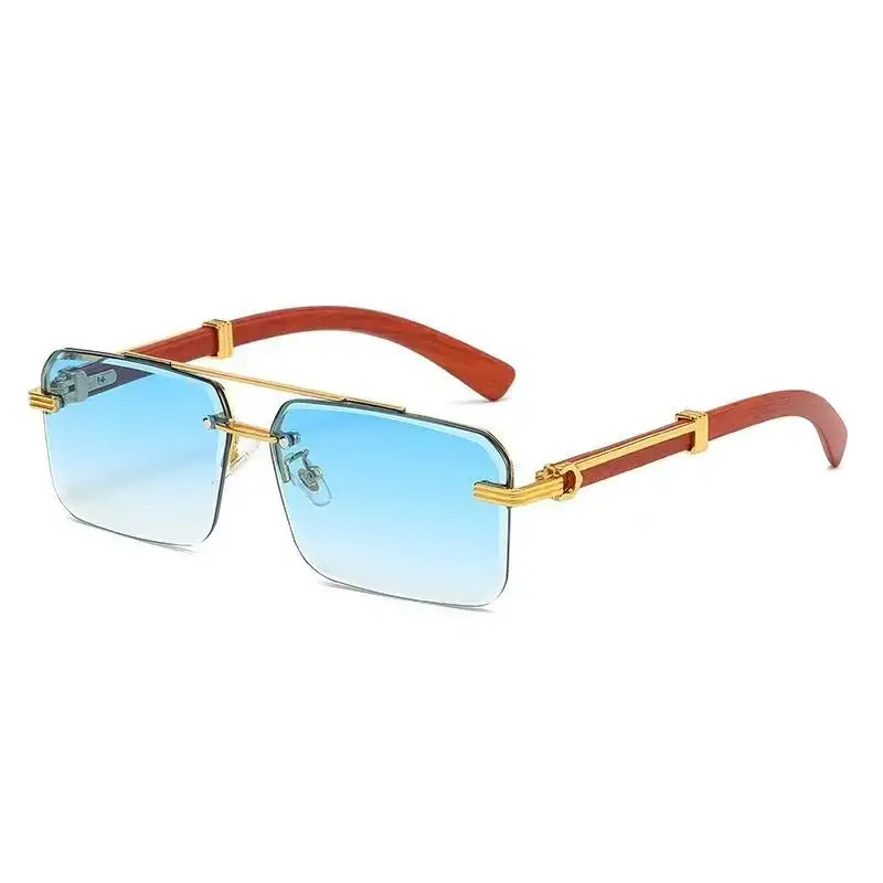 新款太阳镜跨境欧个美潮双梁切边墨镜爆款批发sunglasses方形眼镜