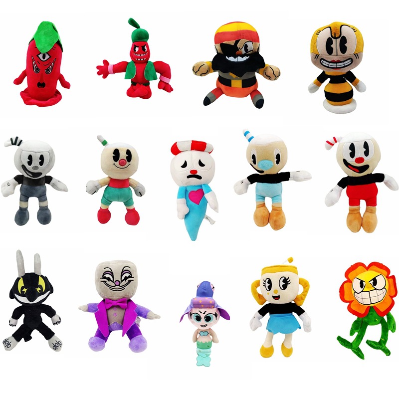 Europe and The United States new The Cuphead Show children doll teacup head big adventure teacup King plush toy