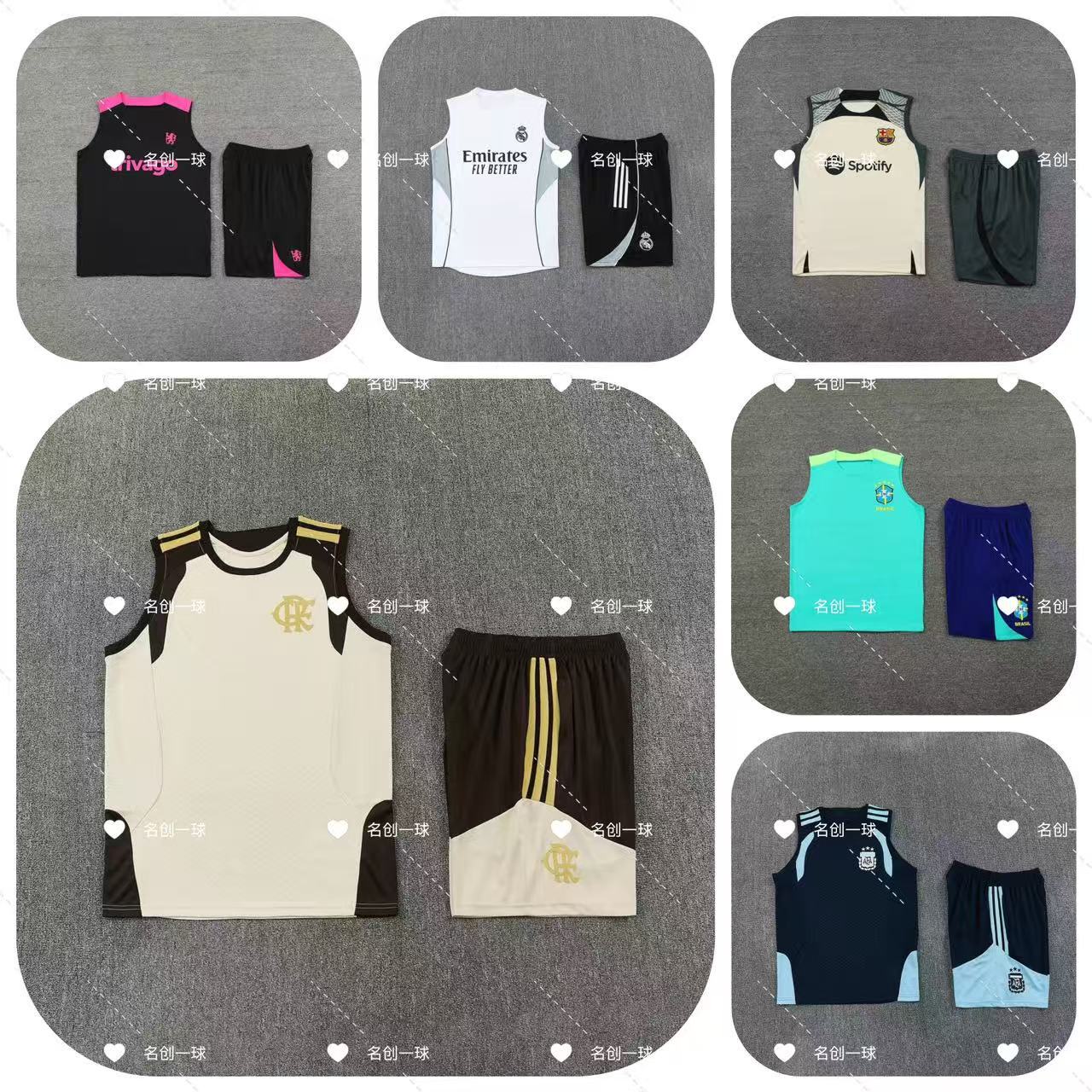 Wholesale Football Vests Sleeveless Training Jerseys Real Madrid Paris Portugal France Barcelona Inter Milan Paris Training Uniforms Foto QC de 1688 na Qualit.ly