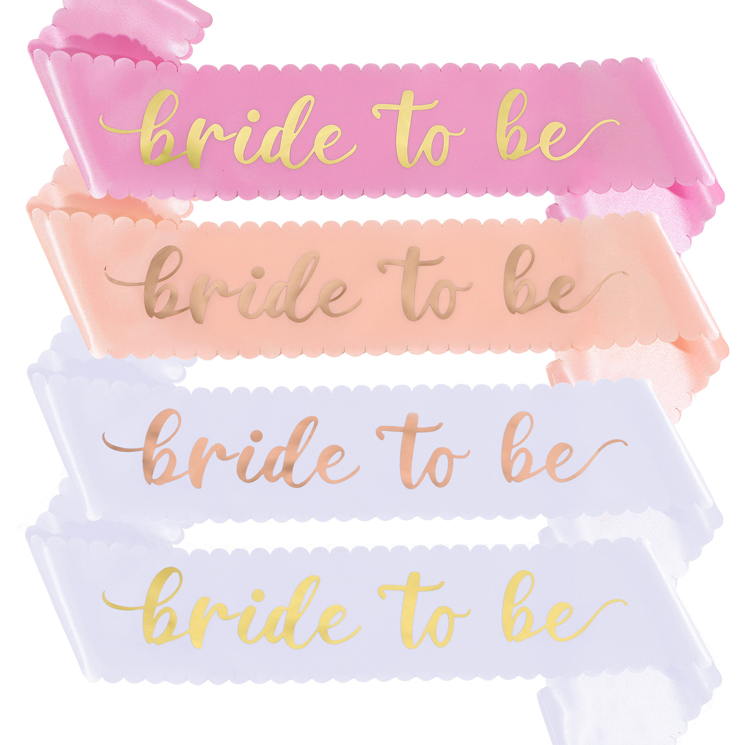 Cross-border Bride-to-be Wave Edge Shoulder Strap Bachelorette Party Bronzing Wedding Ribbon Bride to be Ceremony Belt