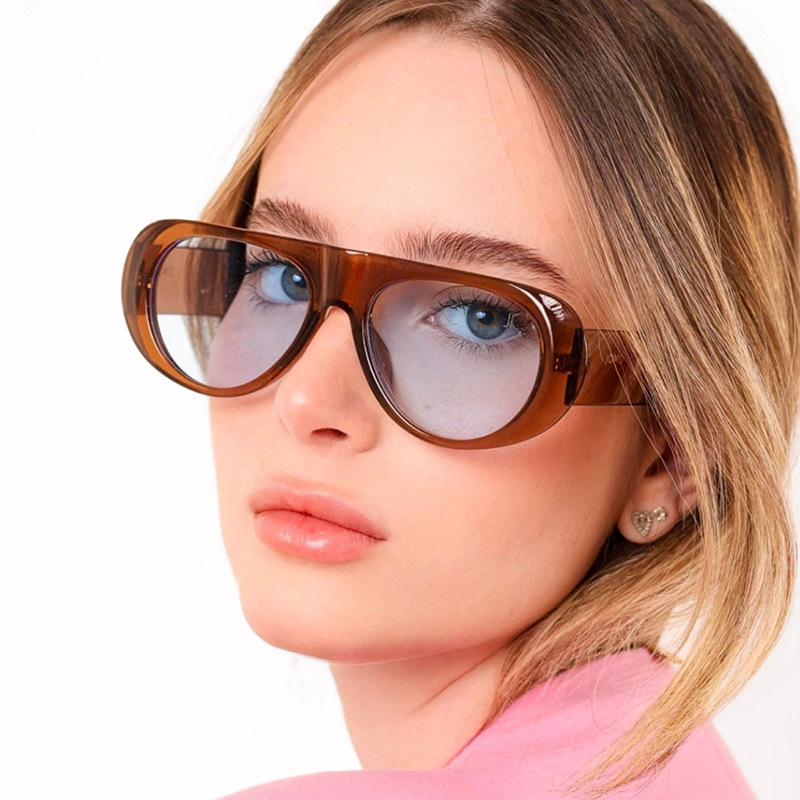 conjoined aviator sunglasses women's new cross-border European and American ins retro big frame fashion sunglasses sunglasses trendy