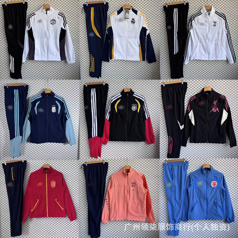 New Football Uniforms Spain Argentina Germany Arsenal Training Waterproof Trendy Windbreaker Jacket Set Foto QC da 1688 su Qualit.ly