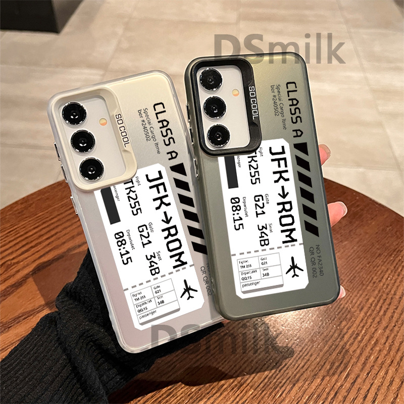 Boarding Pass Suitable for Samsung A56 Color Silver Shell A54 A55/A36 A35 Mobile Phone Case A34 A26/A16