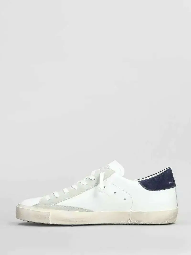 Philippe Model Paris Dirty Sneakers Dark Blue Vintage Sneakers Men's and Women's Casual Shoes