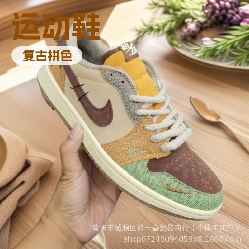 2025 New European and American Style Color-Blocking Women's Thick-Soled Lace-Up Casual Sneakers Trendy Shoes German Training Shoes QC-Foto von 1688 auf Qualit.ly