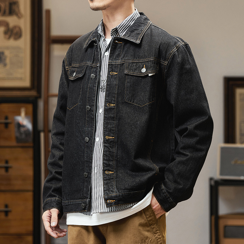 5002#300 Jin Men's Autumn New Fashion Retro Denim Jacket Men's Loose Plus Size Jacket
