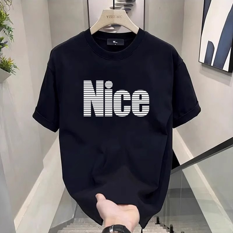 Summer New American-Style Trendy Brand Short-Sleeve Ins Pure Cotton Men's Printed T-Shirt, Trendy Unisex Versatile Round-Neck T-Shirt for Men