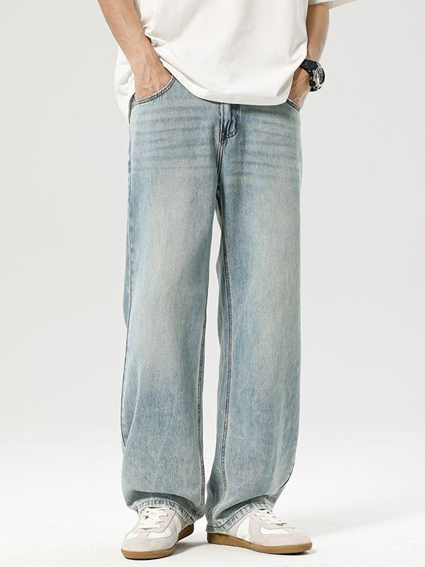 Mingge | Summer New Lyocell Tencel Jeans Men's Trendy Brand Simple Versatile Loose Casual Straight Pants
