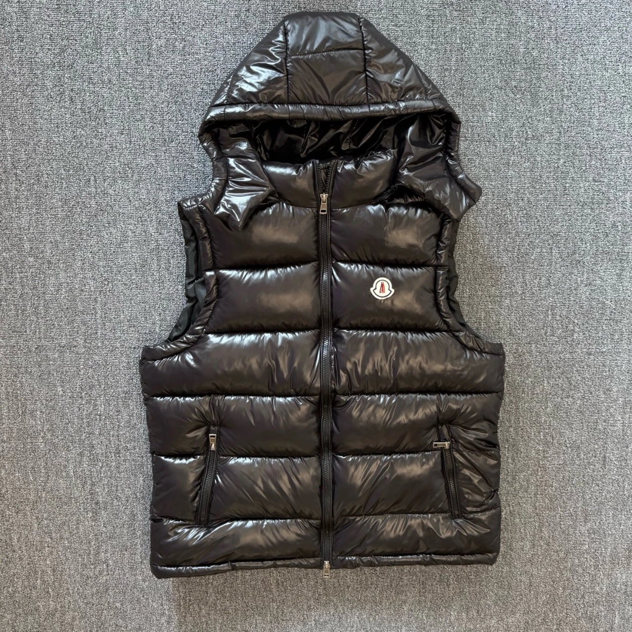 外贸蒙MK连帽玛雅棉服马甲男女同款坎肩亮面加厚短外套 Foto QC de WEIDIAN na Qualit.ly