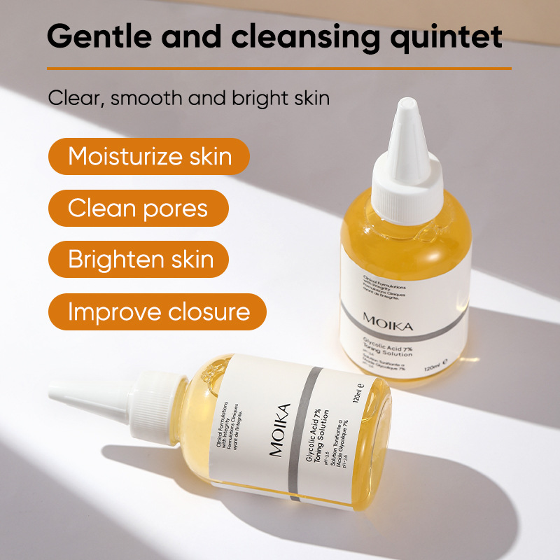 Foreign Trade Pure English Version 7% Glycolic Acid Toner Fruit Acid Exfoliating and Adjustable Liquid Essence Cross-border Skin Care Wholesale