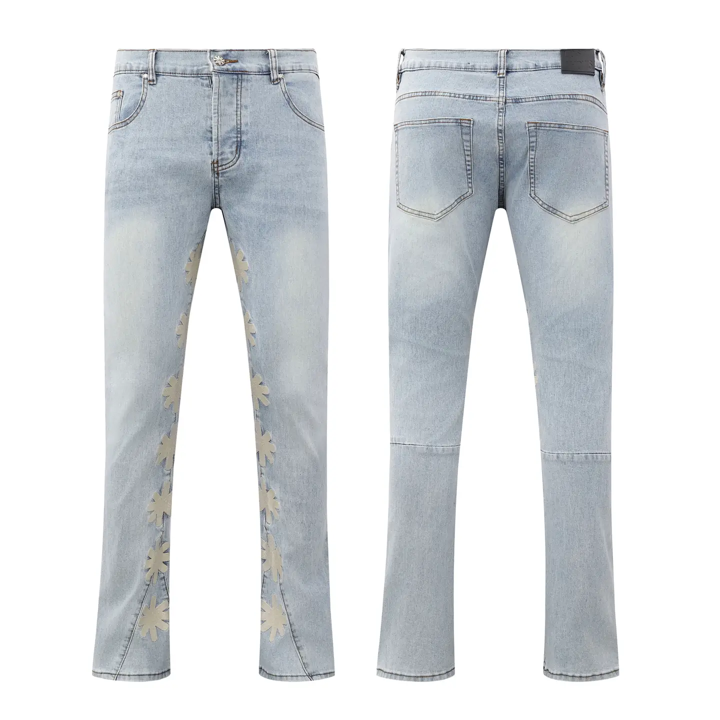 LOSTSHDWS LOGO JEANS高品质美潮简约时尚牛仔裤刺绣贴布男女同款