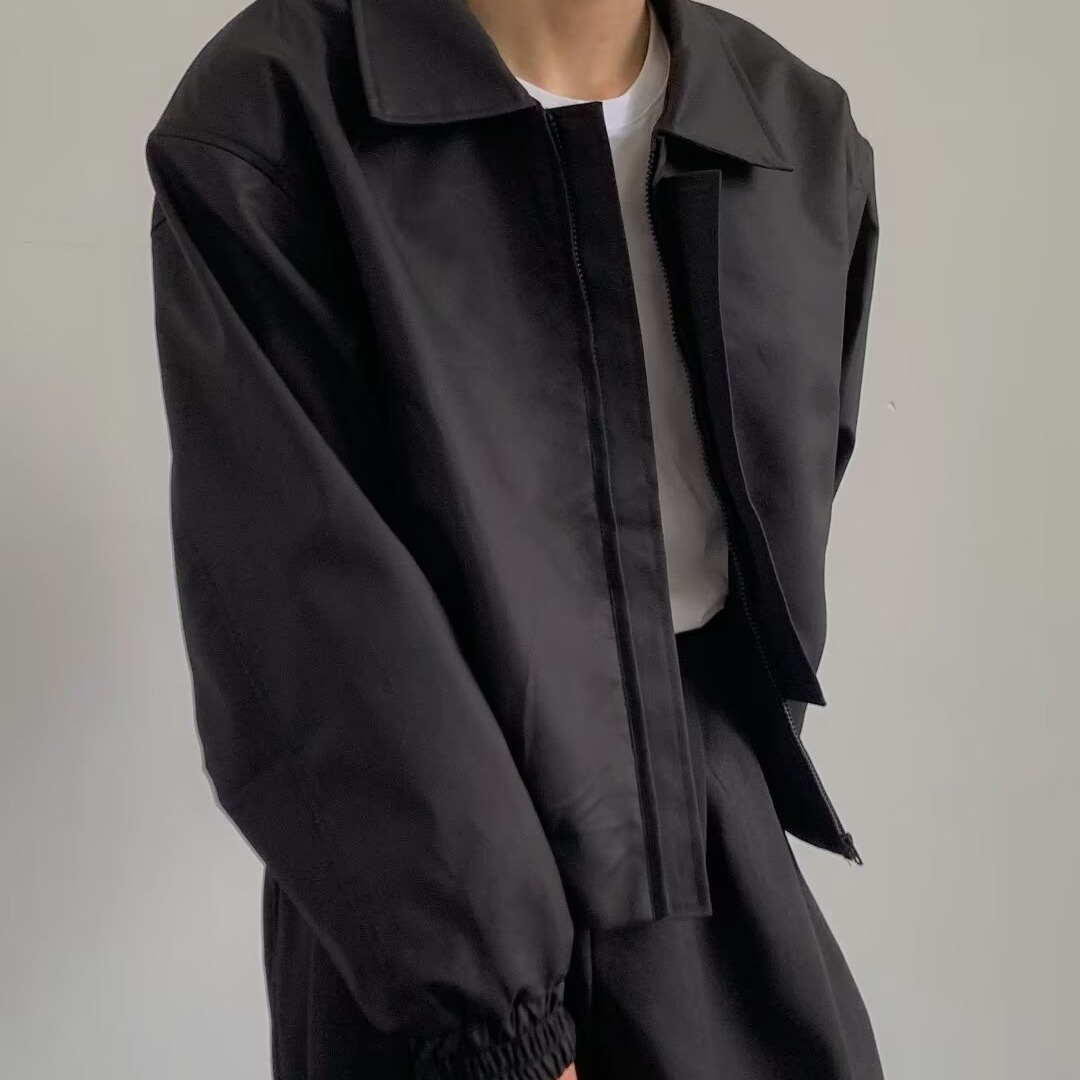 American Style High Street Fashion Bomber Jacket Lapel Short Coat Boys Autumn and Winter Fashion Brand Handsome High-end Cardigan