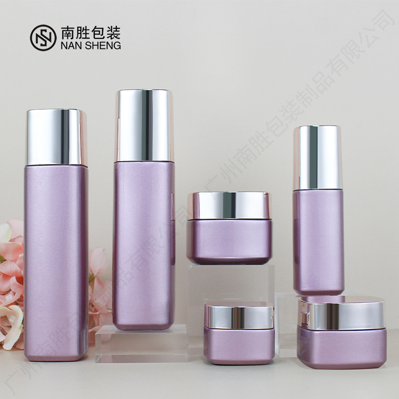 Skin Care Bottle Set Square Round Glass Water Milk Bottle 15g Screw Cap Caviar Eye Cream Lip Mask Cream Bottle