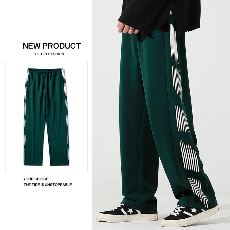 Men's Casual Pants 2025 Spring and Autumn Korean Style Trousers Trendy Brand Straight-Leg Unisex Student Easiest for Match Loose Sports Pants
