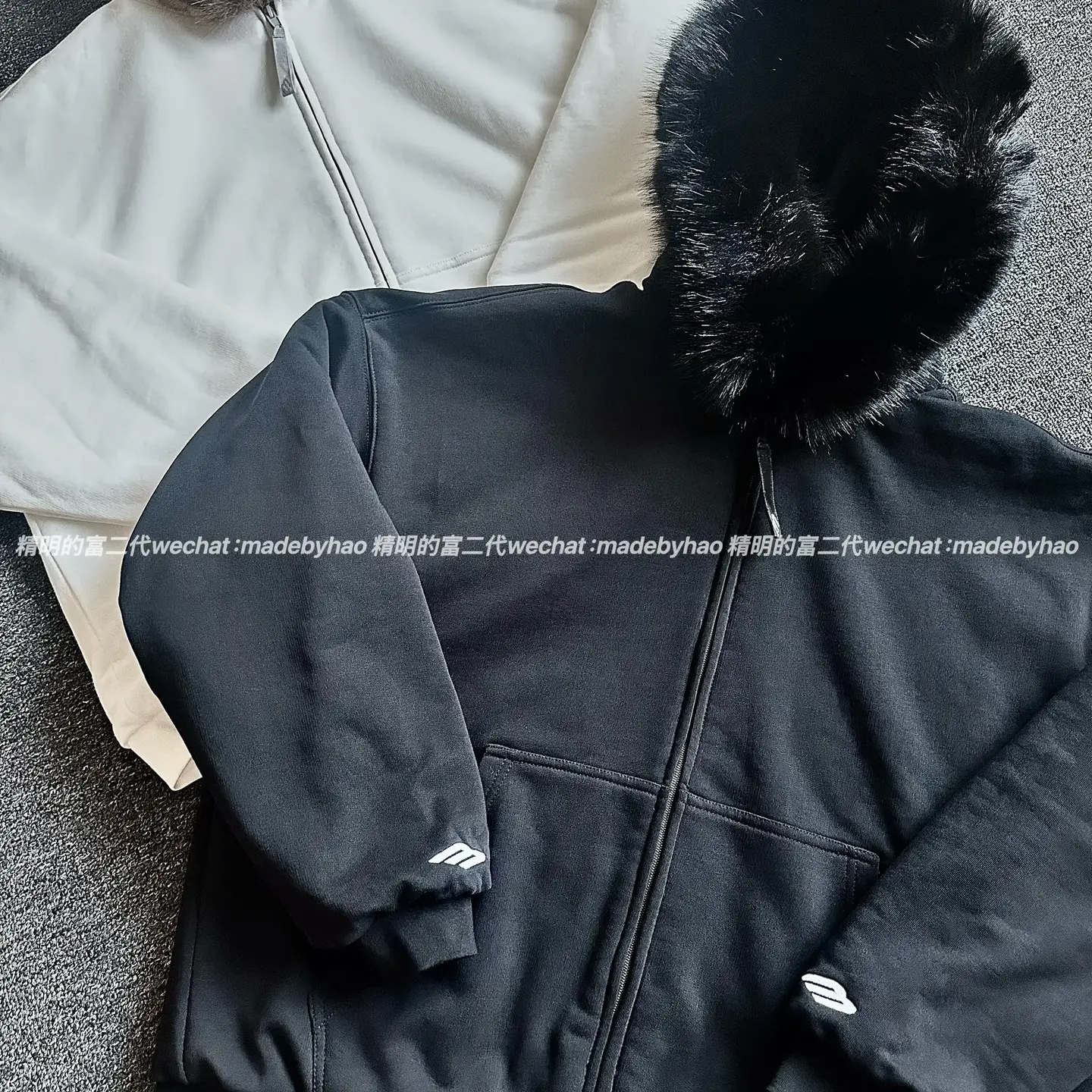 【Ceiling Top】25Fw Skiwear Ski Series 3B Embroidered Logo Fur Collar Zipper Jacket Unisex