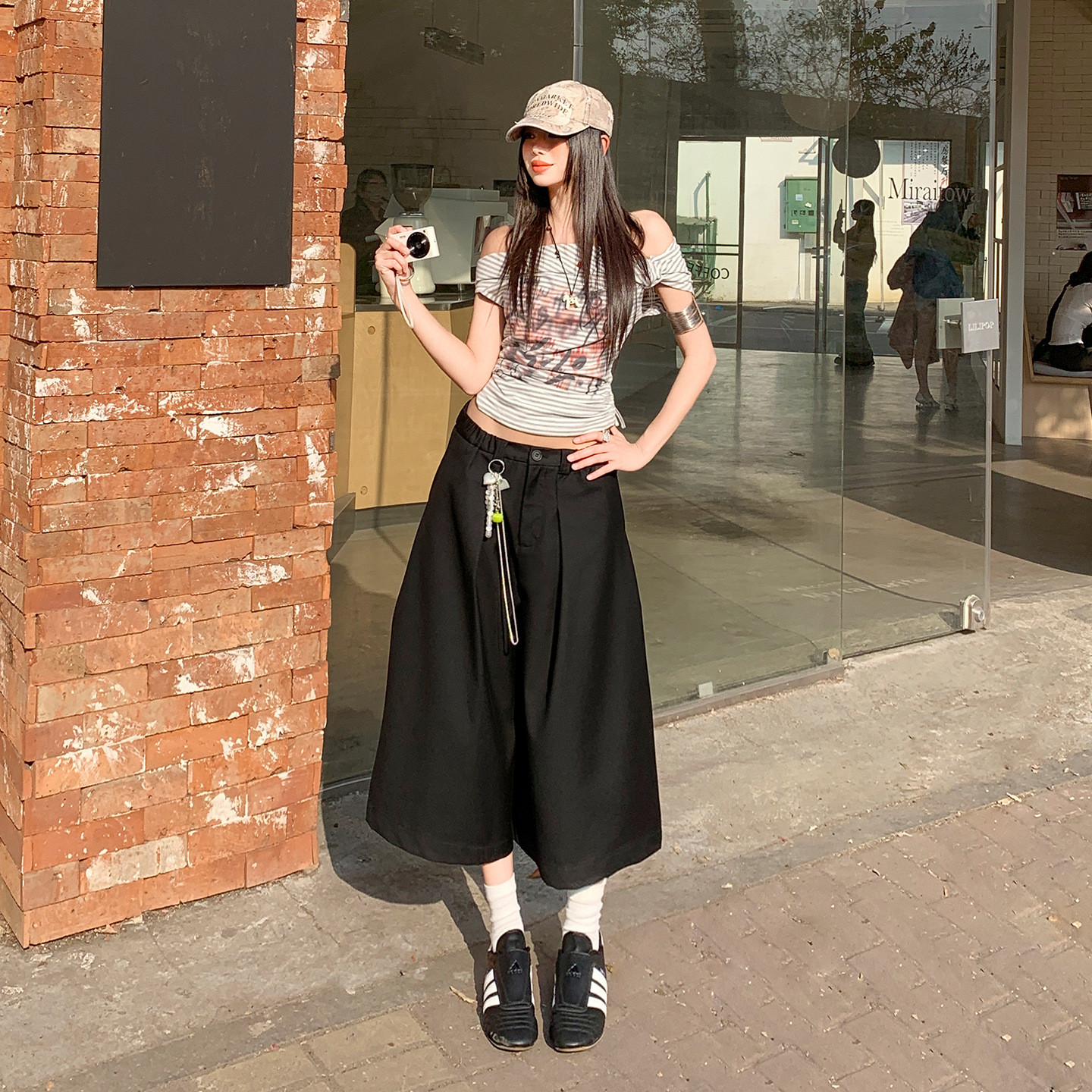 Pleated Casual Suit Cropped Pants for Women, 2026 Summer New Style, Straight Loose High-Waisted Slimming Wide-Leg Mid-Length Pants