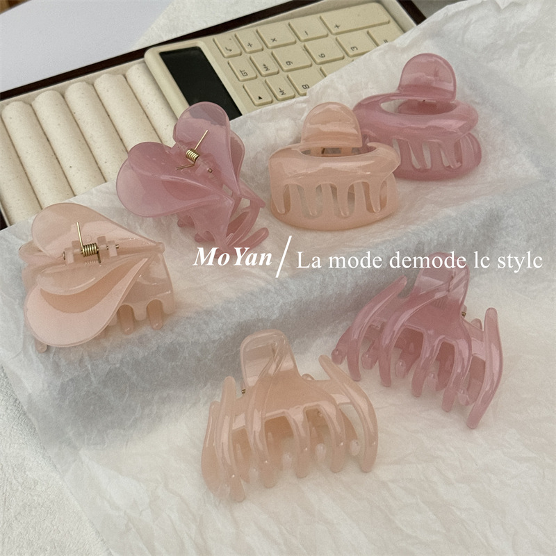 Jelly Pink Strange Cute Small Grab Clip Women's Sweet All-match Hair Grab Hairpin High-grade Hair Shark Clip