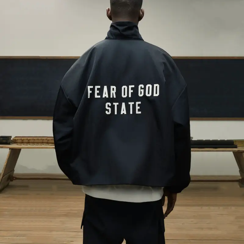 Fog Copy Essentials Hhh American Trendy Brand Patch Embroidered Letters Loose Coach Jacket for Men and Women