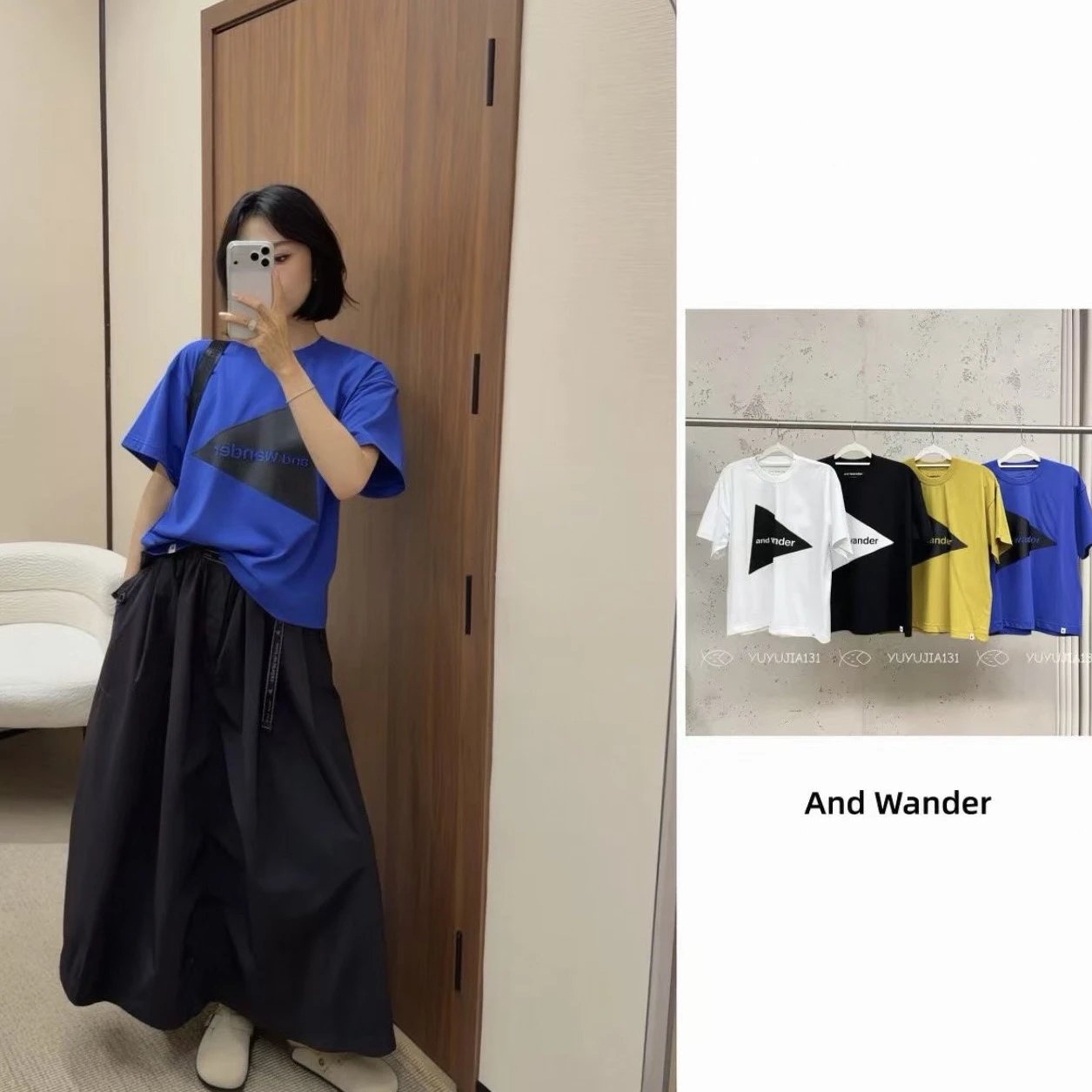 【女款现货】And Wander Tee户外经典印花图案女款短袖T恤