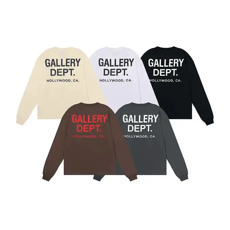 Vlone Fog Gallerydept Letter Print American High Street Hip-Hop Loose Casual Long-Sleeved T-Shirt for Men and Women