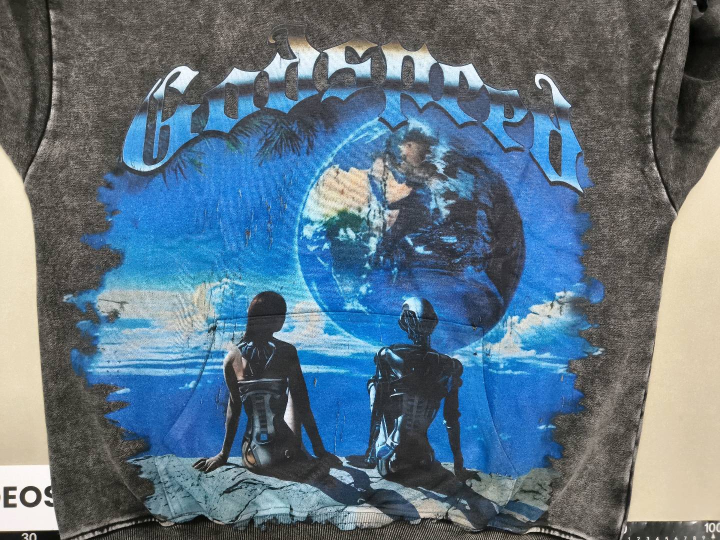American High Street Autumn and Winter New Retro Washed and Distressed Printed Ins Super Popular God Men's and Women's Hooded Sweatshirts QC