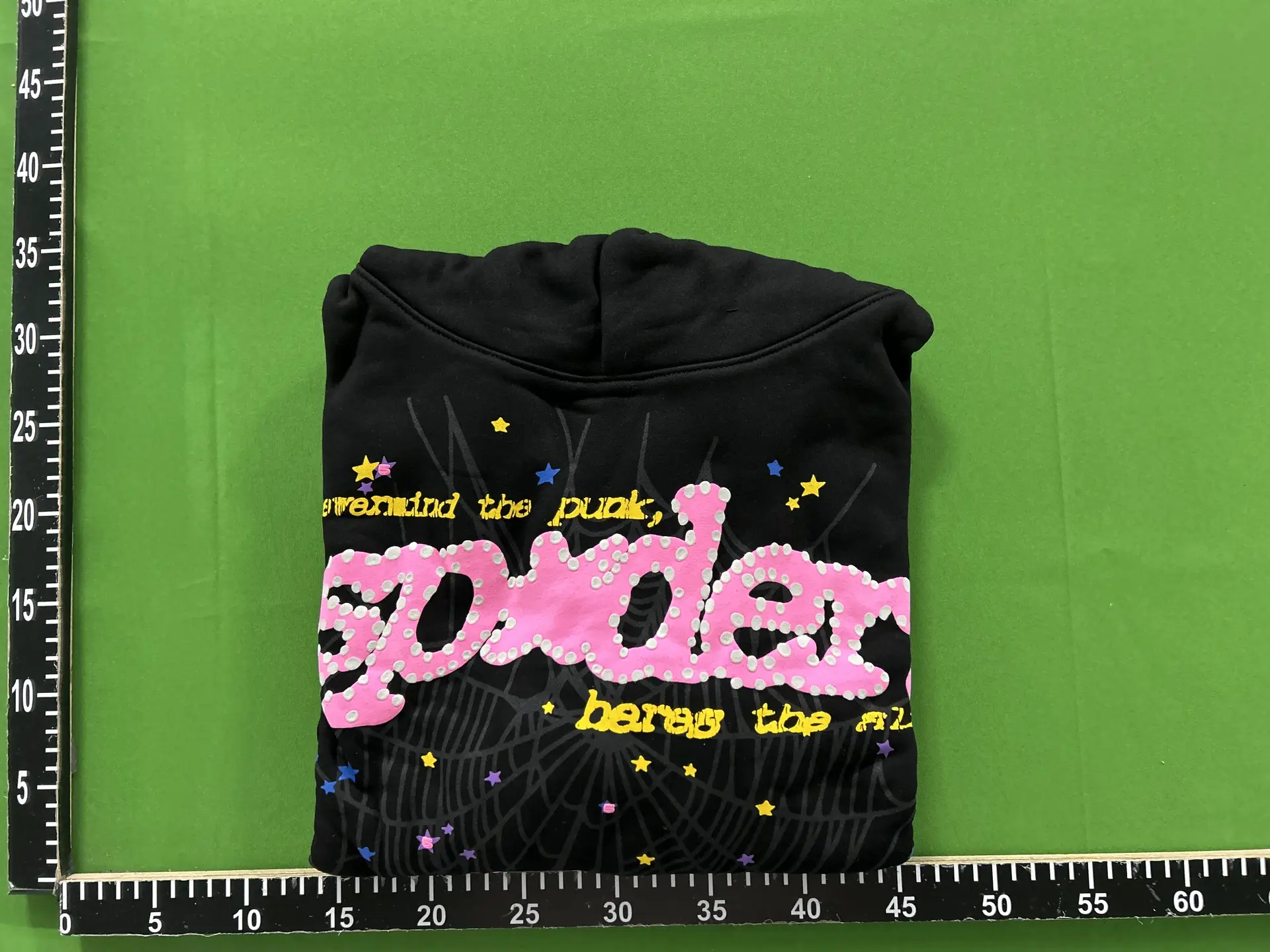 Spot SP5DER spider web PINK V2 foam logo black pink trend hoodie sweater