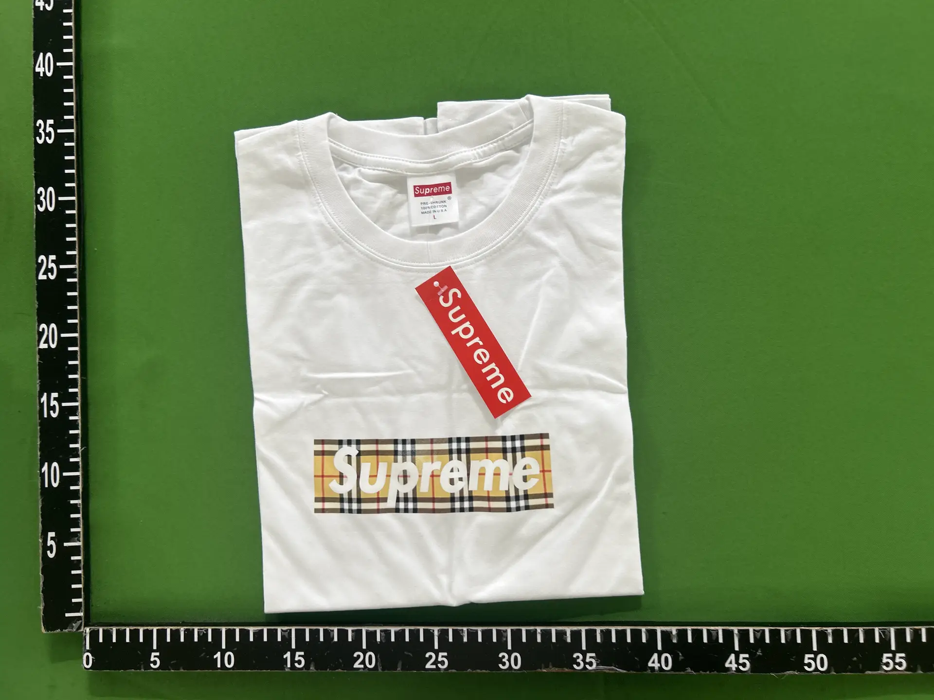Supreme T-shirt White Plaid Box Logo